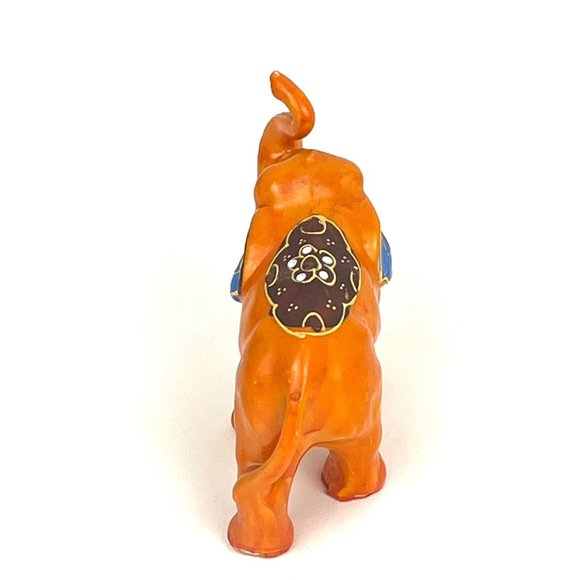 Vintage Japan Porcelain Elephant Figurine Orange Indian Elephant - Picture 3 of 7